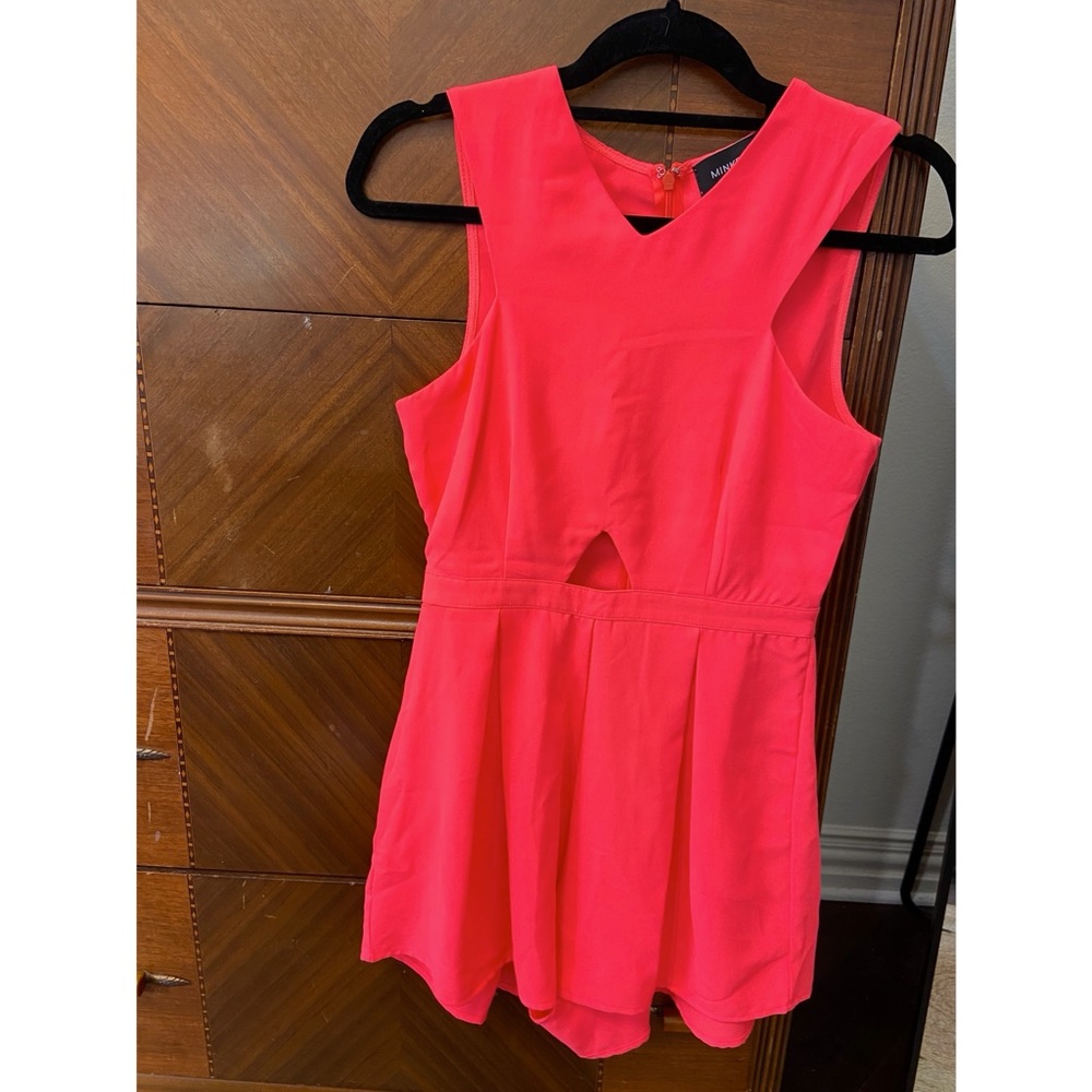 Minkpink neon coral cutout romper size small